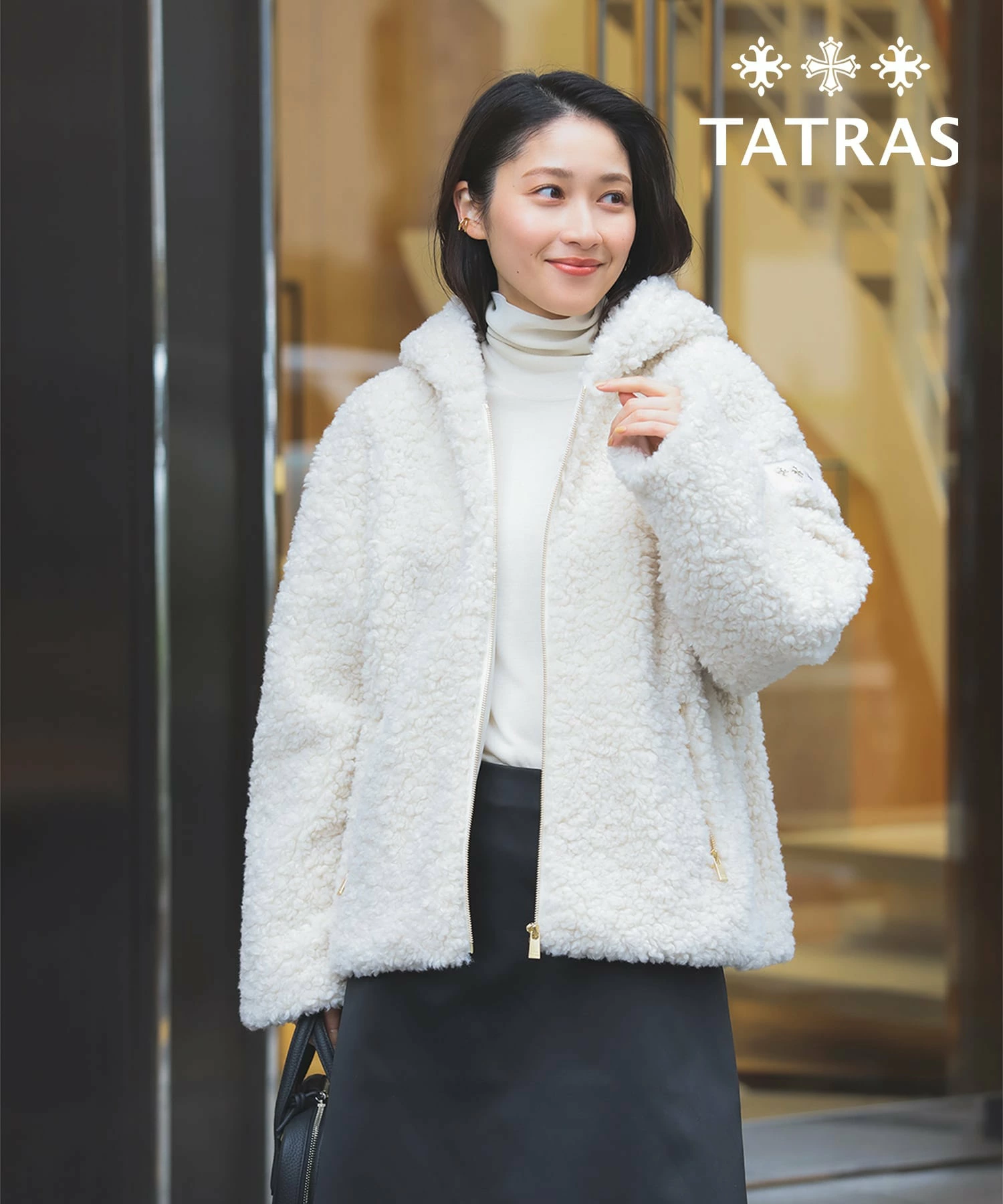 【仅剩几张！ ] [网络独家] TATRAS / IPAMA Boa 连帽夹克 25AW Tatras 蓬松 Boa 派克大衣