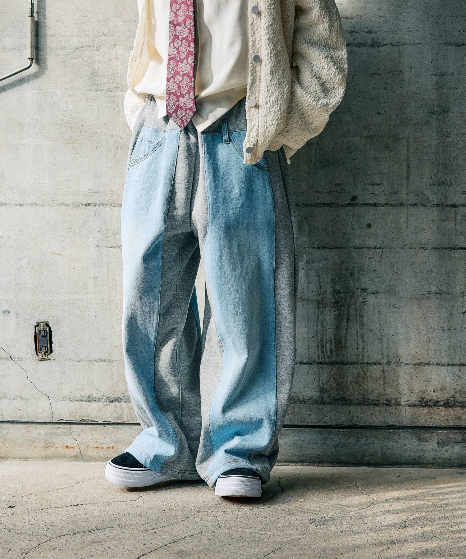 [MODE NORM CORE] 牛仔拼接裤