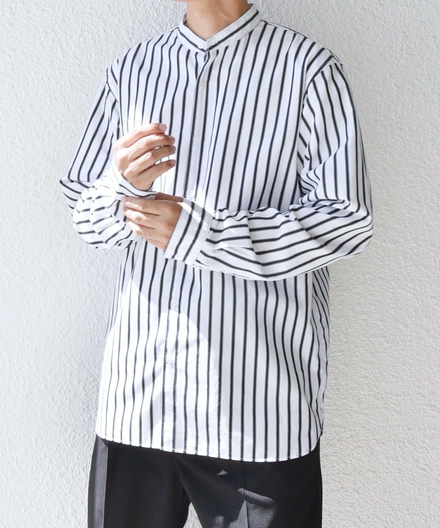 任意发货：条纹/纯色宽松立领衬衫 25AW◇