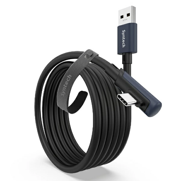 新泰克 | Syntech Meta Quest 3S 兼容 / PICO 4 Ultra 兼容 / Meta Quest 3 兼容 Syntech 连接线 [USB A - USB C] 连接线 M32-3B 3m 连接线 黑色 M32-3m-BK