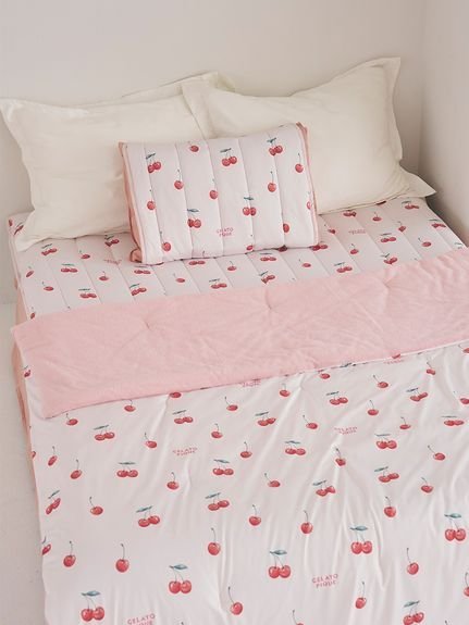 【Sleep】【接触冷感】【抗菌防臭】フルーツ柄もちもちリバーシブルケット