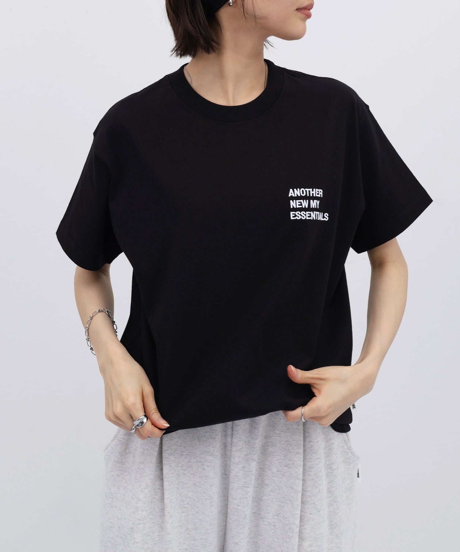 Logo刺绣短袖T恤 ANME