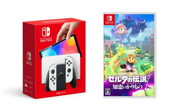 【套装商品】Nintendo Switch (有机 EL 款) Joy-Con (左)/(右) 白色 + 塞尔达传说 智慧的卡里莫诺 Nintendo Switch