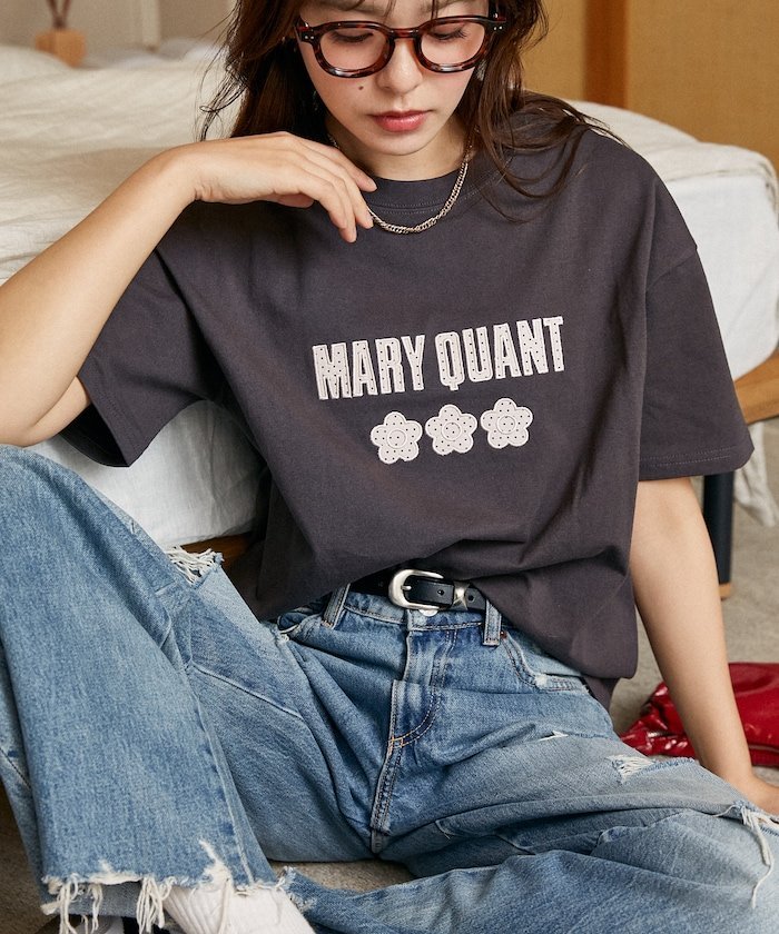MARY QUANT × PUBLUX/Mary Quant 圆点图案刺绣Logo T恤 限量版