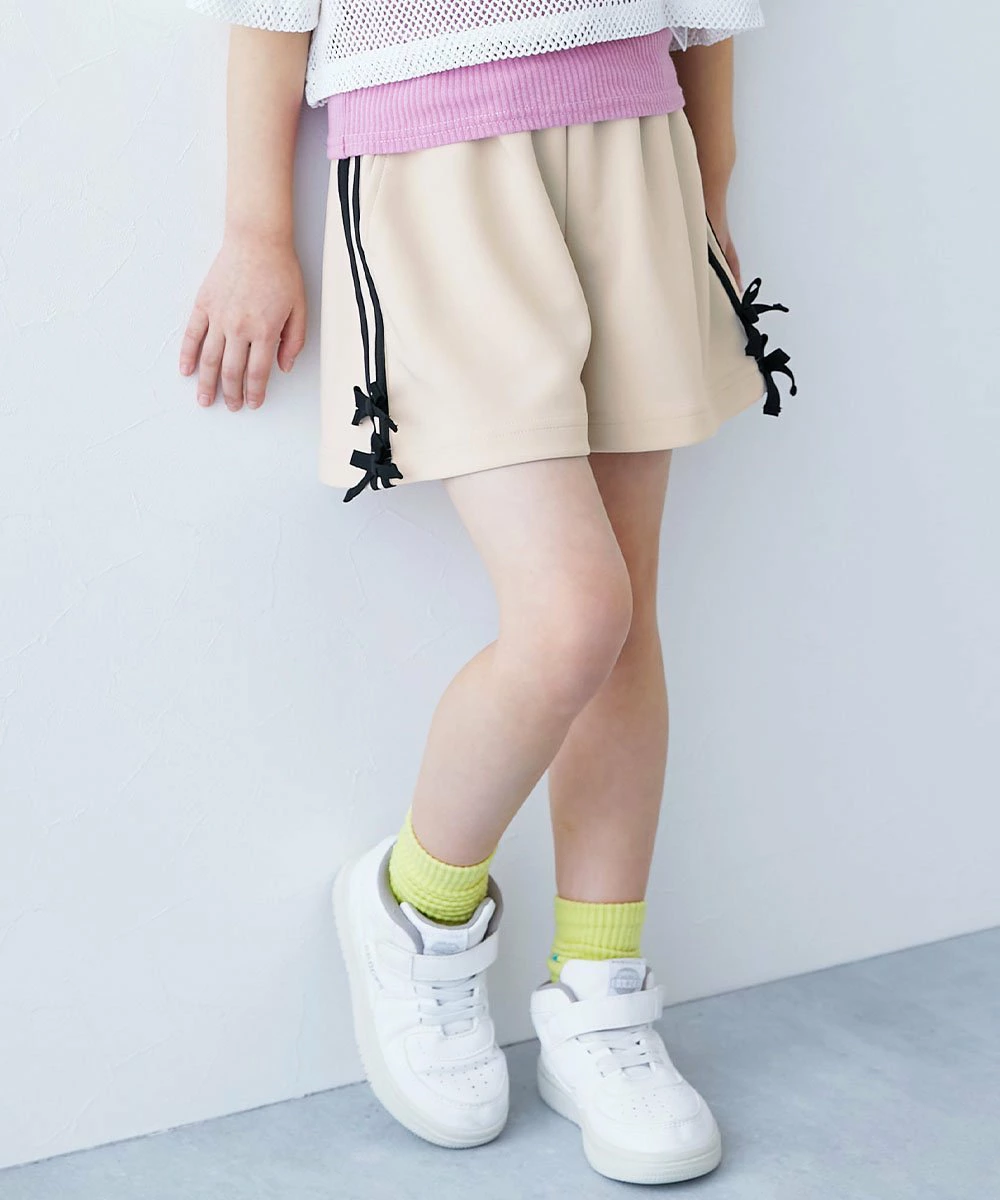 边线短裤带丝带童装小孩女童短裤26SS