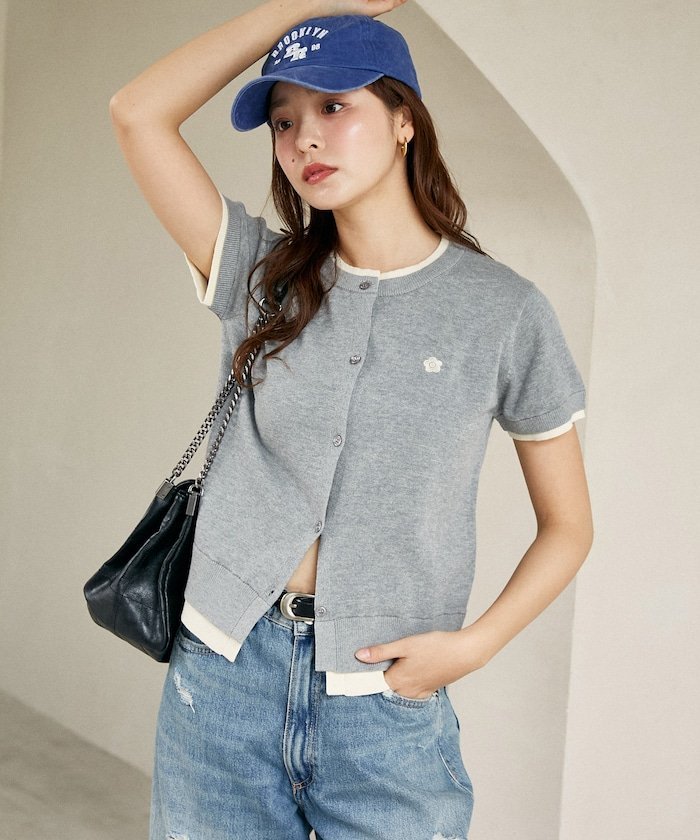 MARY QUANT×PUBLUX 叠层风格短袖针织开衫 限量版