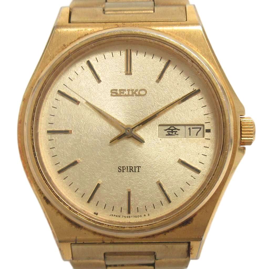 [二手] 精工 SEIKO Spirit 手表 7N48-7000 模拟石英 金色 彩色垃圾 ■GY99 男士 [矢量旧衣服] 260606
