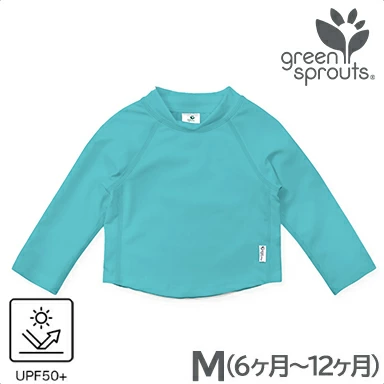 i play iplay 长袖防晒衣 aqua M 6 个月至 12 个月紫外线防护紫外线护理泳衣 greensprouts by iplay