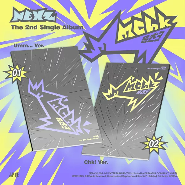 [乐天图书限定先到先得福利+先到先得福利] Mmchk (Umm… ver.) + Mmchk (Chk! ver.) 套装 (乐天图书限定照片卡 (从 7 种单人中随机选择 1 种) x 2 + 2 张传单，附有序列号的传单供购买者购买，以纪念“Mmchk”的发行) 原创福利 福利 NEXZ