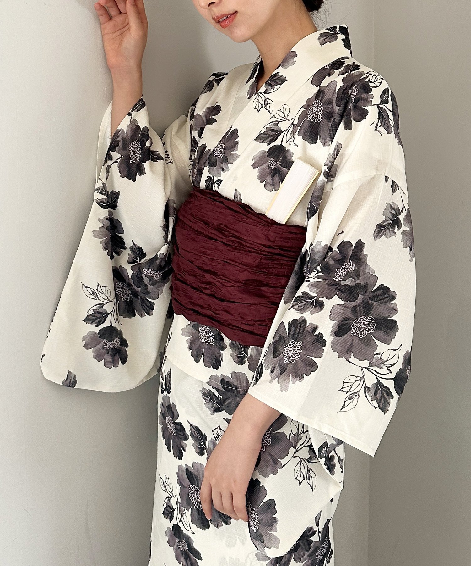 【7种图案可供选择】◎1人可穿的浴衣2件套（Yukata/Obi）