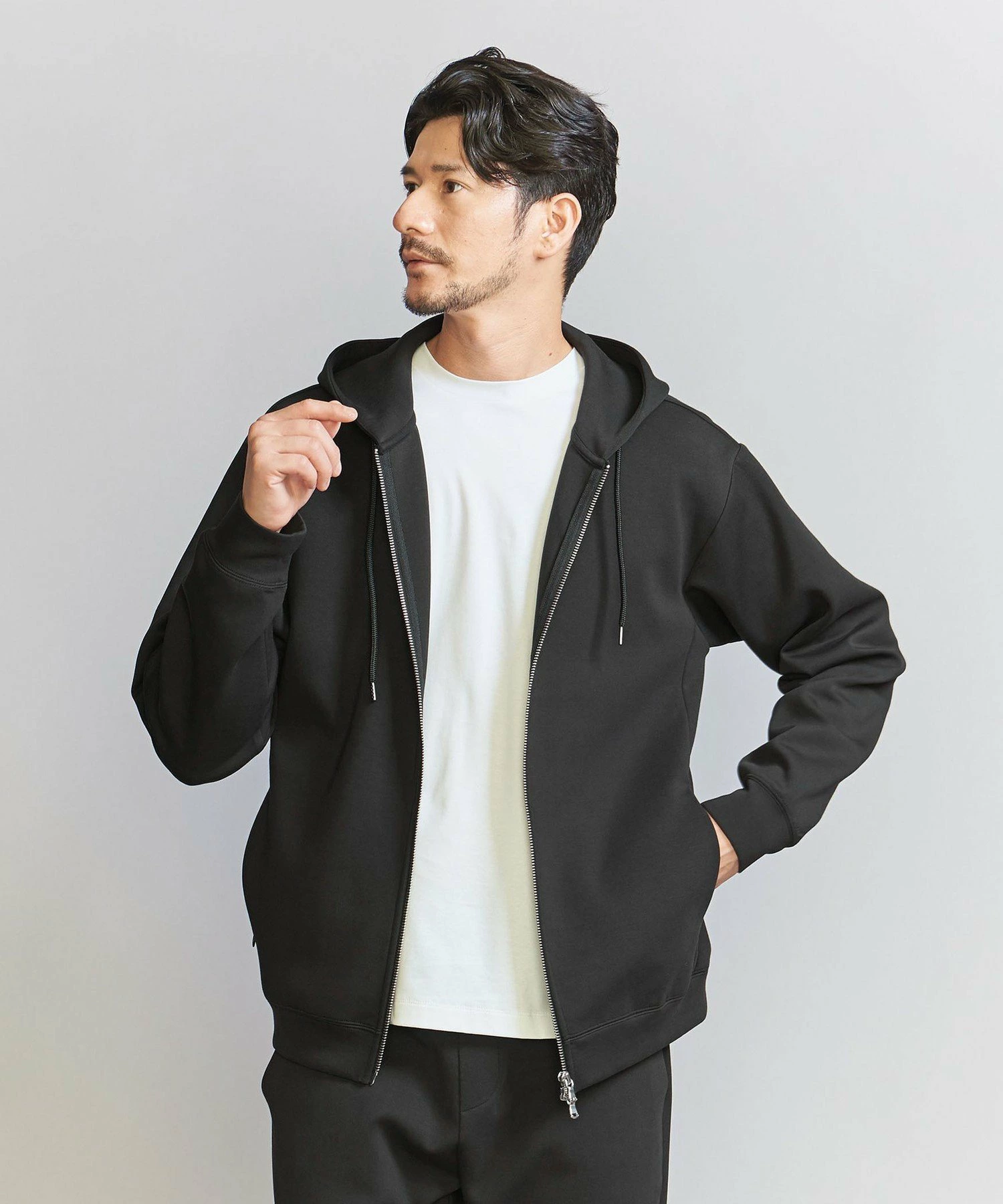 [WEB限定WARDROBE SMART]双层针织拉链连帽衫/Set-up兼容[抗菌/防臭]