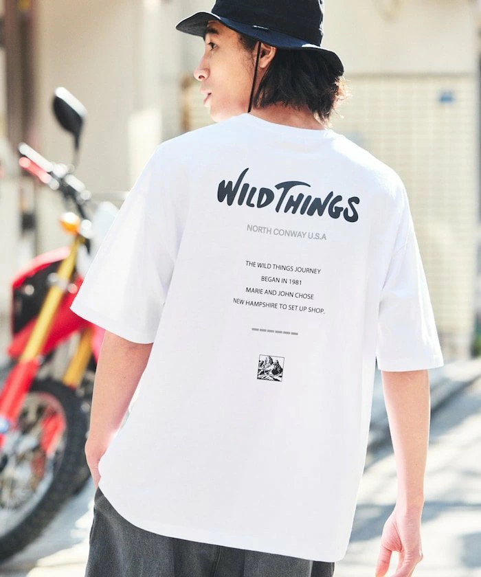 WILD THINGS×FREAK'S STORE / Wild Things 定制大廓形徽标背面印花圆领 T 恤 [限量版]