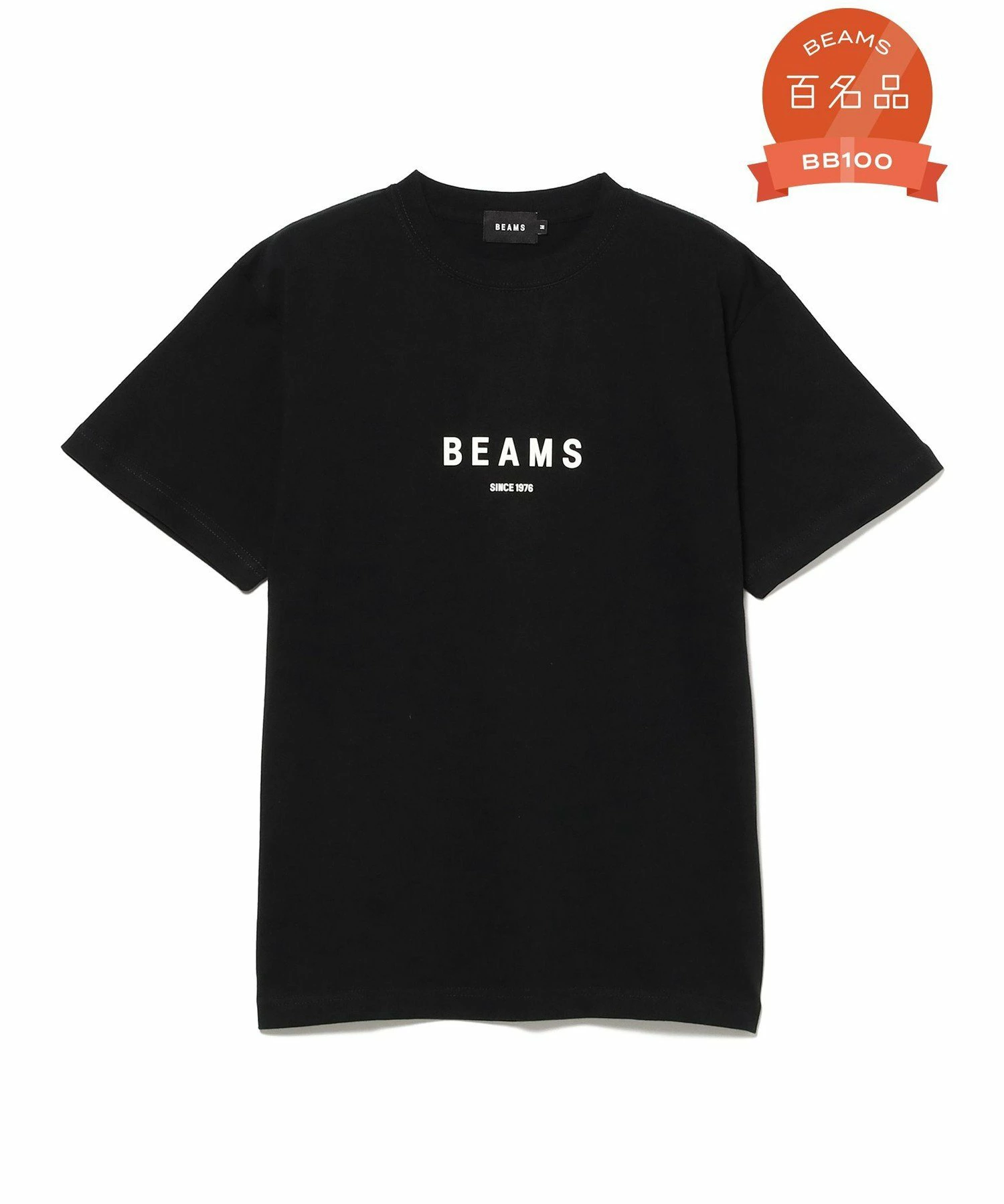 【BEAMS 100名品】BEAMS | BEAMS 徽标 T 恤 |男士短袖上衣 | 100% 棉 |徽标 T 圆领 |基本款 |日常休闲 |春天、夏天、秋天