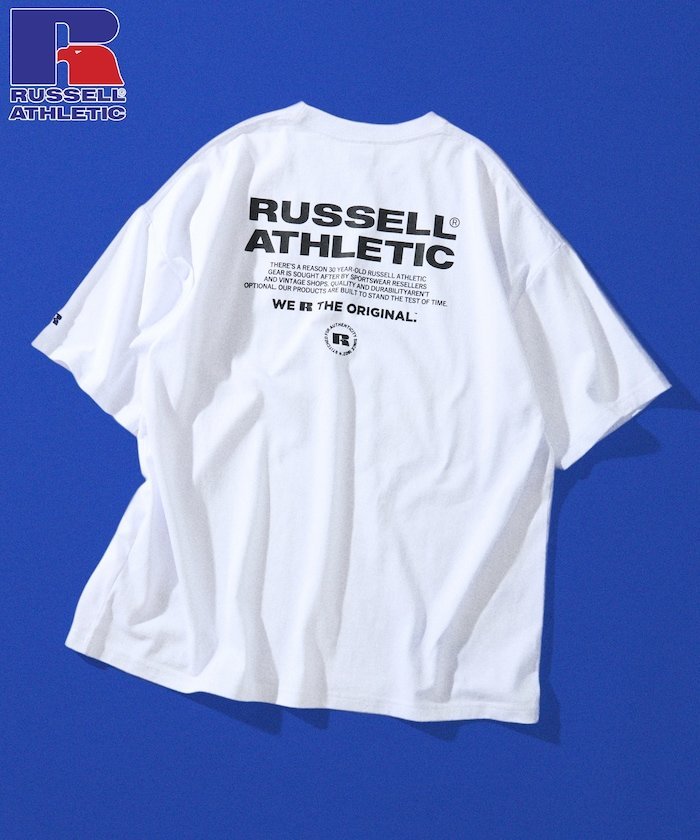 限量版RUSSEL ATHLETIC×FREAK'S STORE 定制大廓形logo背面印花口袋T恤