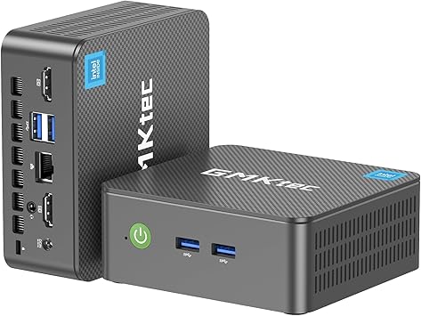 GMKtec 迷你 PC 电脑 Intel N95 处理器 (Turbo 3.4GHz) 8GB DDR4 256GB SSD 台式电脑 4K 双 HDMI 显示屏/3x USB3.2/WiFi 5 BT5.0/RJ45 以太网 Nucbox G3S