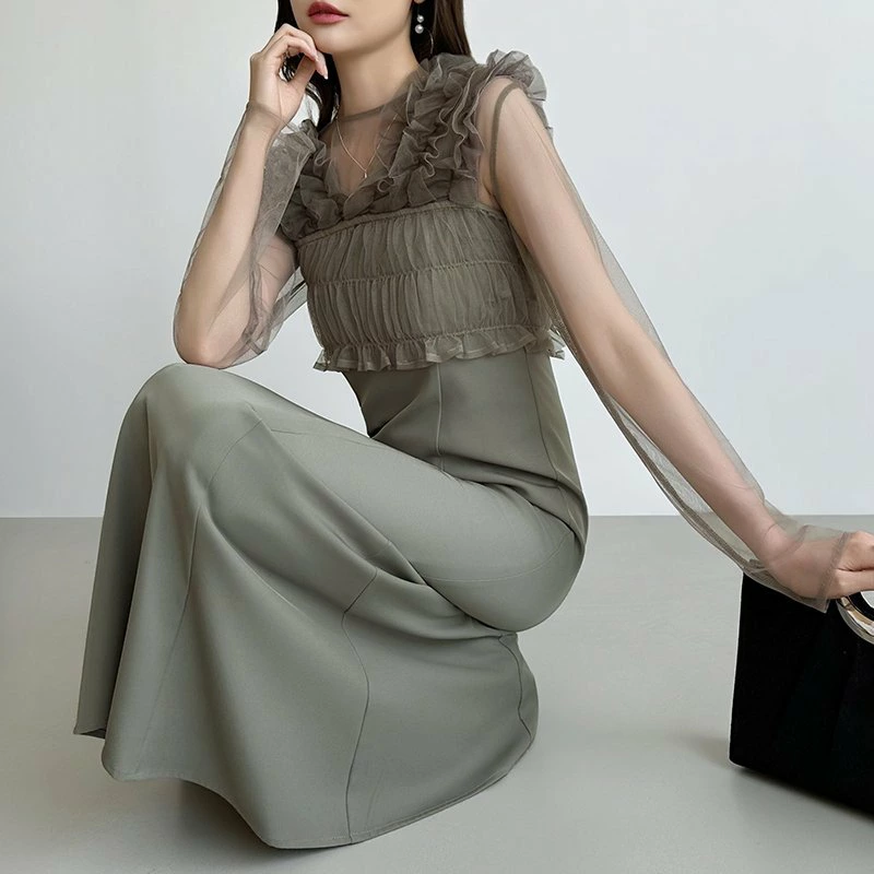 透明*薄纱 3 件套礼服派对礼服婚纱