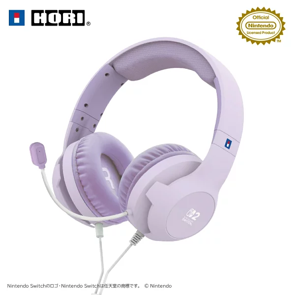 Hori 游戏耳机标准适用于 Nintendo Switch 2 淡紫色 Nintendo Switch 2