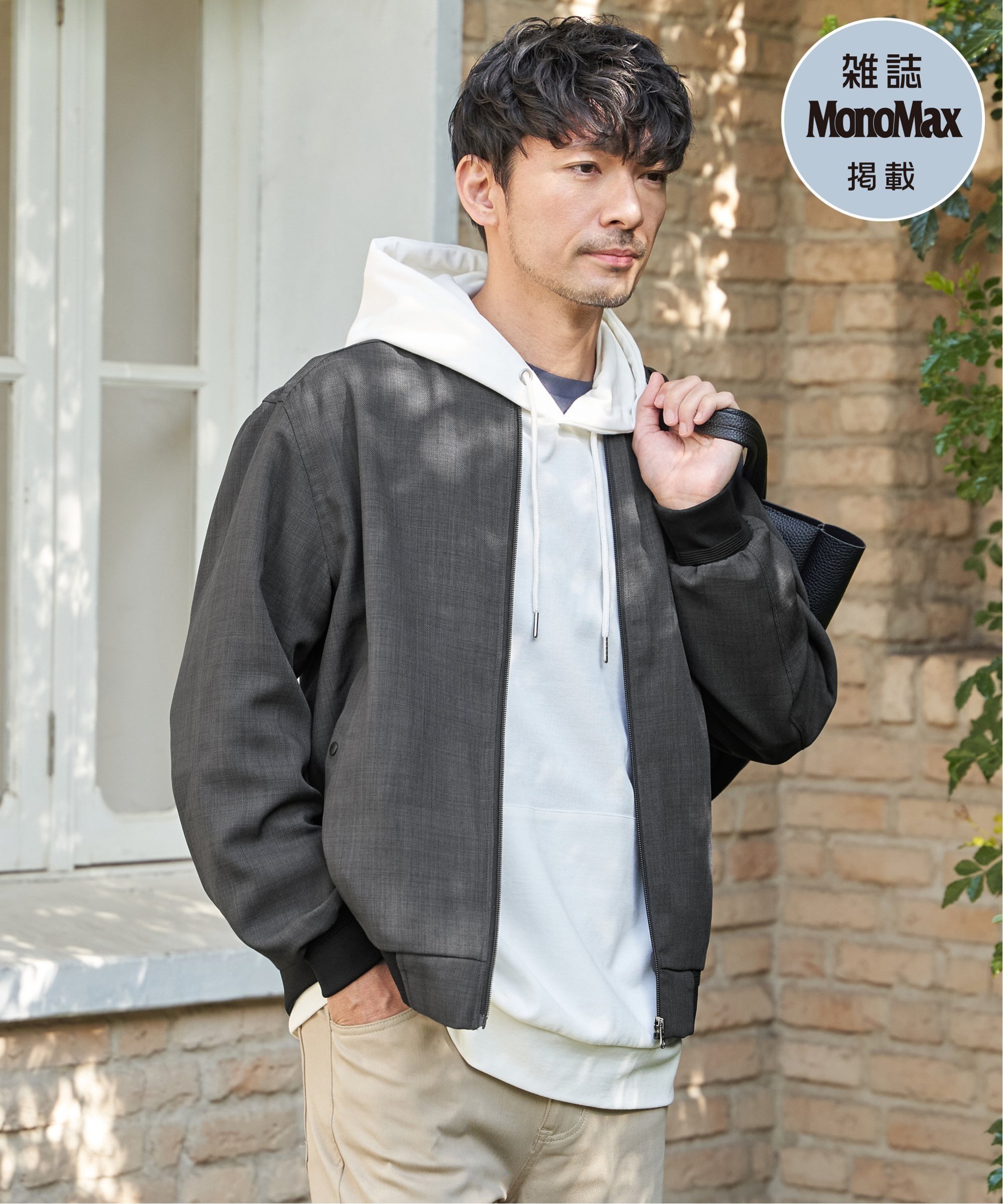 [杂志 MonoMax 4 月号] Easy Care 亚麻风格上衣“小泉光太郎穿的模特”
