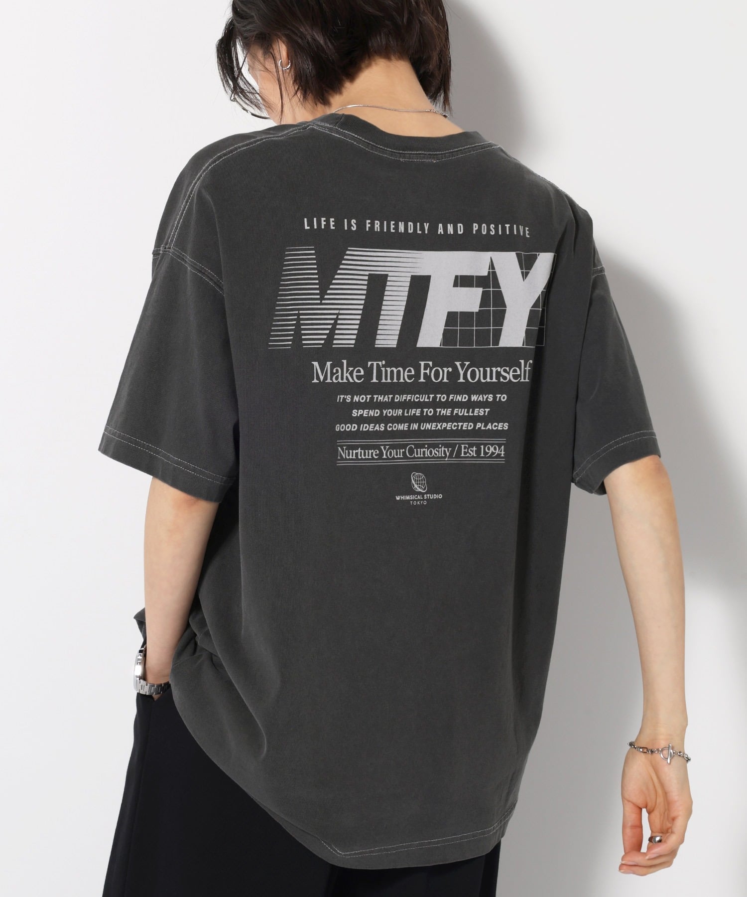 染色 MTFY 徽标印花短袖 T 恤 ANME