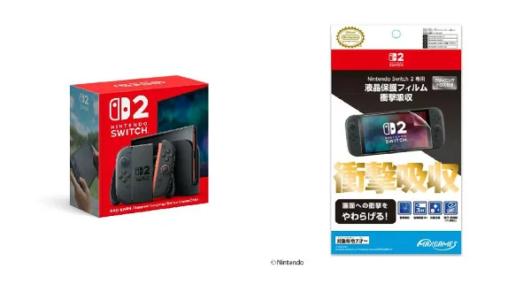 【套装产品】Nintendo Switch 2（仅限日本/国内）+ Nintendo Switch 2 专用液晶保护膜 减震 Nintendo Switch 2