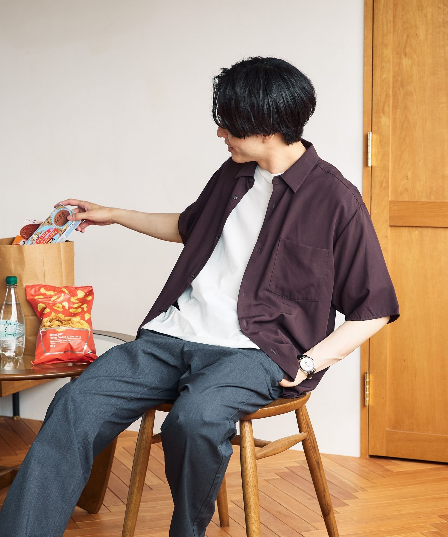Sarasama舒适衬衫/普通领/短袖/286395