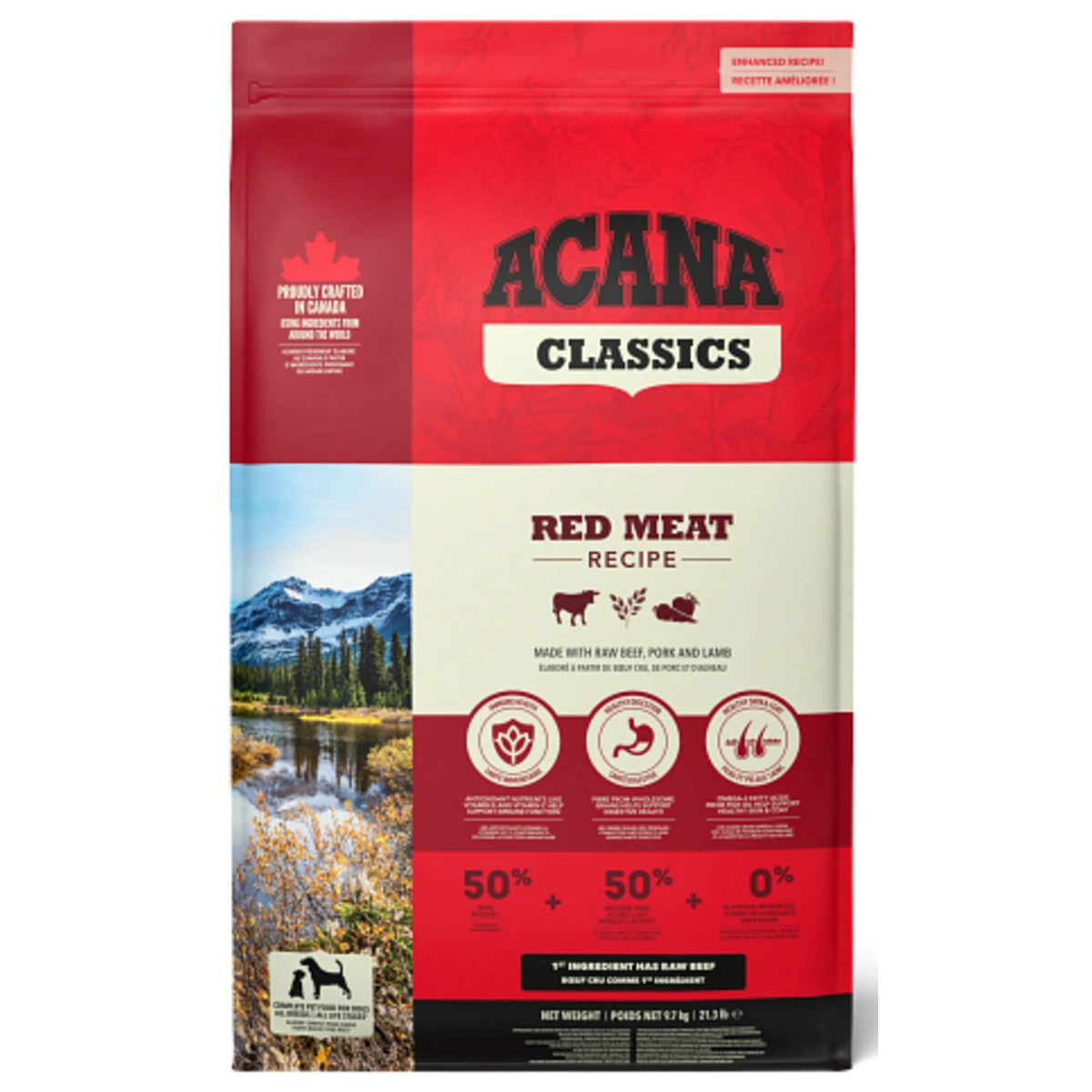 【平行进口产品】ACANA 经典红肉食谱狗粮，适合所有犬种和所有年龄段 9.7kg