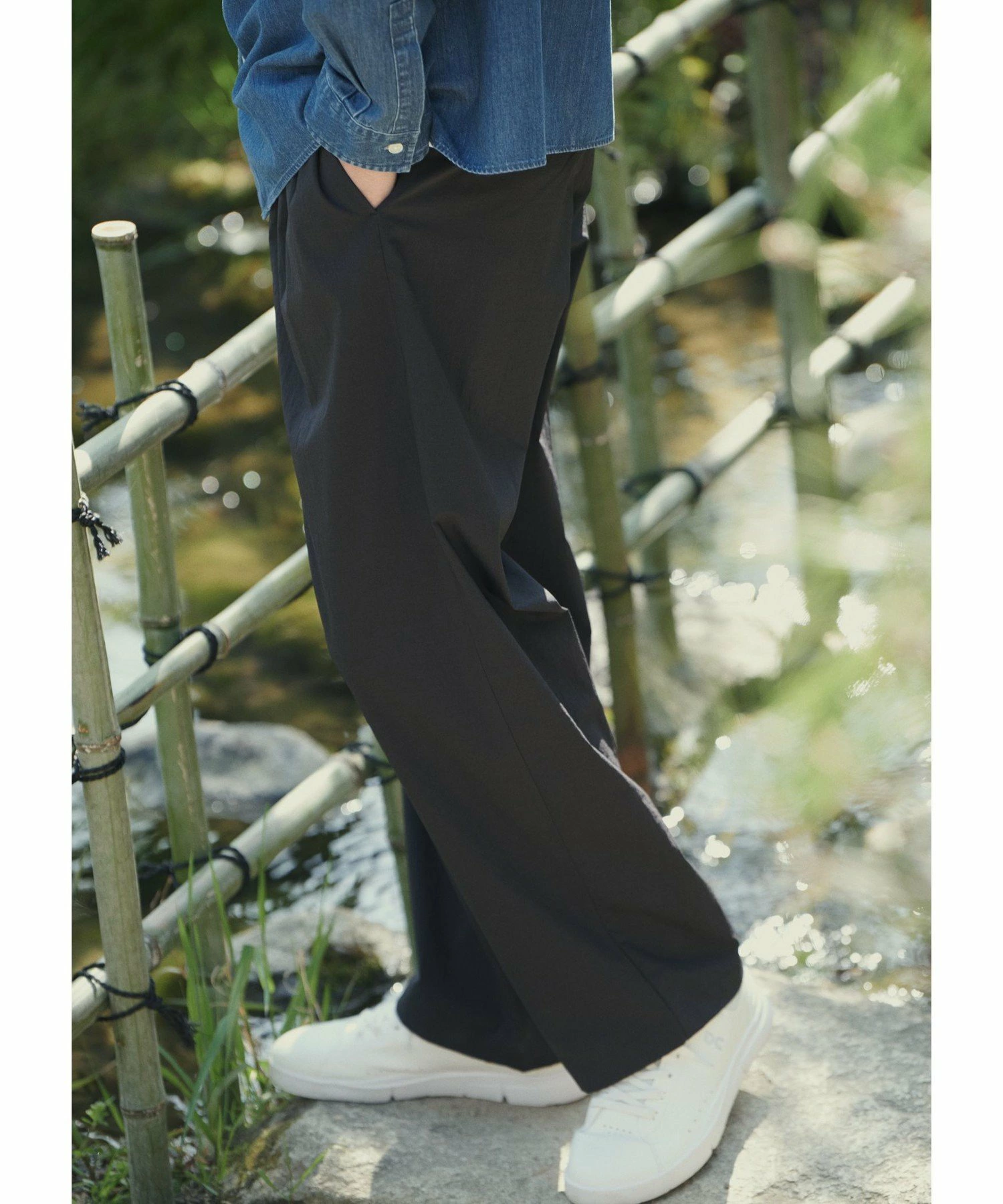 WONDER CLOTH Wide Easy Pants W4 - 弹力、凉爽触感、吸湿快干 -