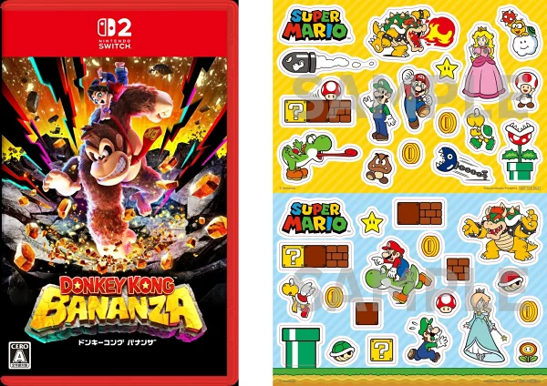 [乐天图书独家特典]Donkey Kong Bananza（2种“超级马里奥”贴纸）原创特典 Nintendo Switch 2