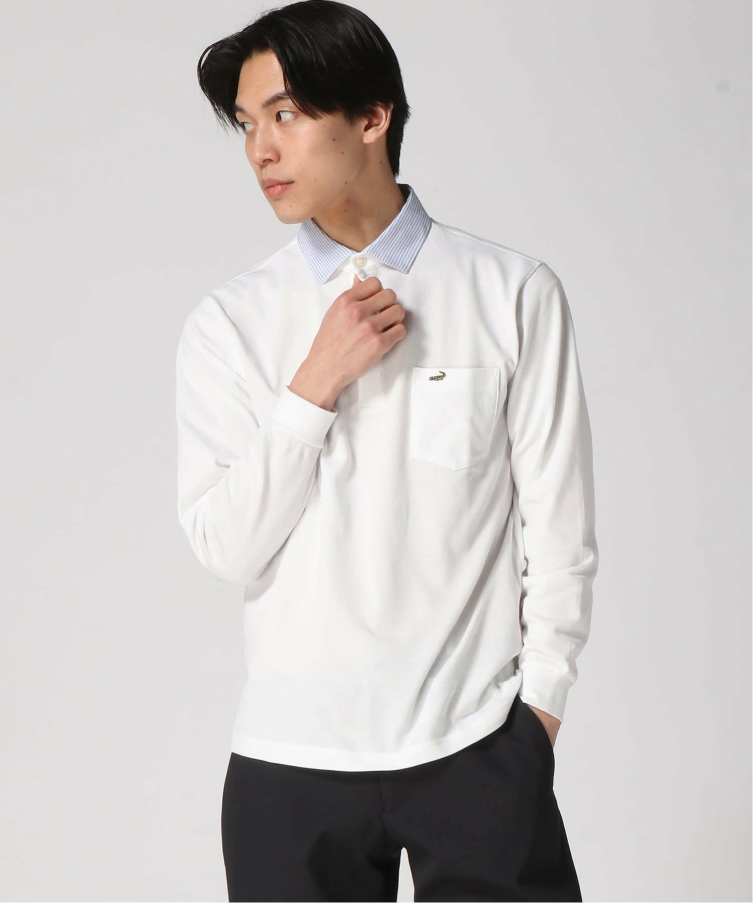 (M) 领口彩色设计拉链 Polo 衫