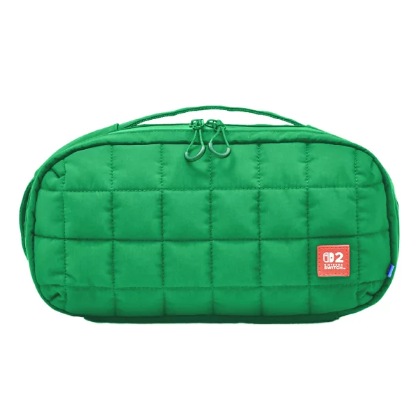 适用于 Nintendo Switch 2 的绗缝中号手拿包 绿色 Nintendo Switch 2