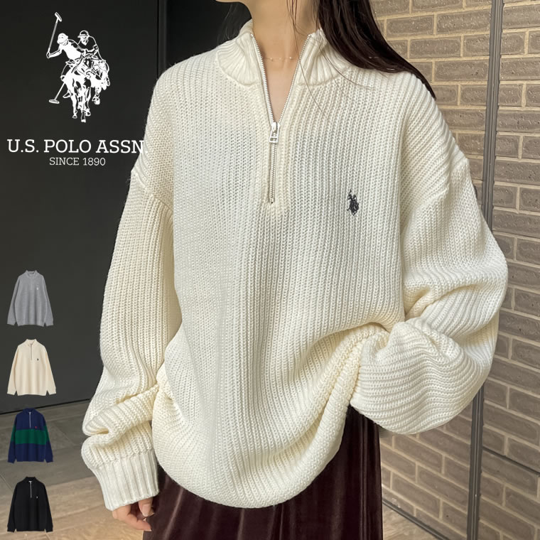 U.S. POLO ASSN.×Re:EDIT 定制半拉链针织衫现已上市！ M/L/XL 一点刺绣 半拉链针织 半拉链针织 上衣 毛衣 U.S. POLO ASSN.定制 颜色 配色方案 Polo 运动 运动混搭 一点刺绣 男女皆宜 宽松 超大 宽松尺码 大廓形 春季针织 梅花 春季 2025 春季 春夏 春夏