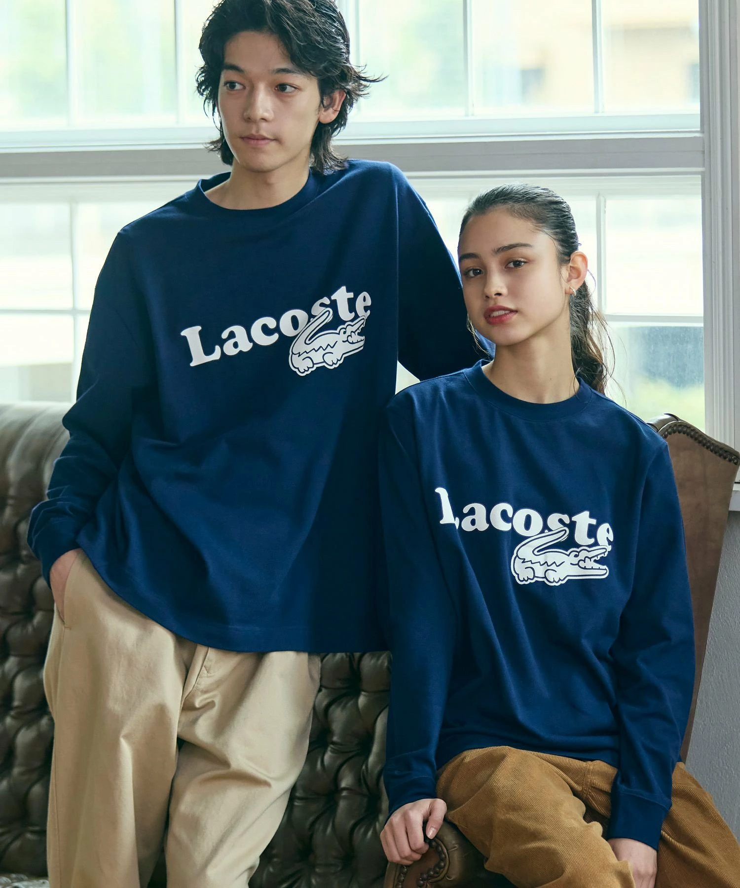 [仅限线上] LACOSTE 珠地大廓形印花长袖 T 恤