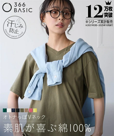 T 恤，剪裁缝制，大码，女式，100% 棉，防汗渍，V 领，5/4 袖，L/LL/3L/4L/5L Nissen