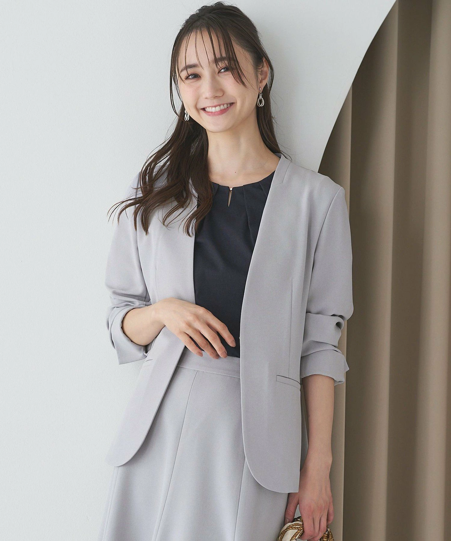 【防紫外线/凉爽触感/吸湿快干】Smart Beauty弹力无领夹克