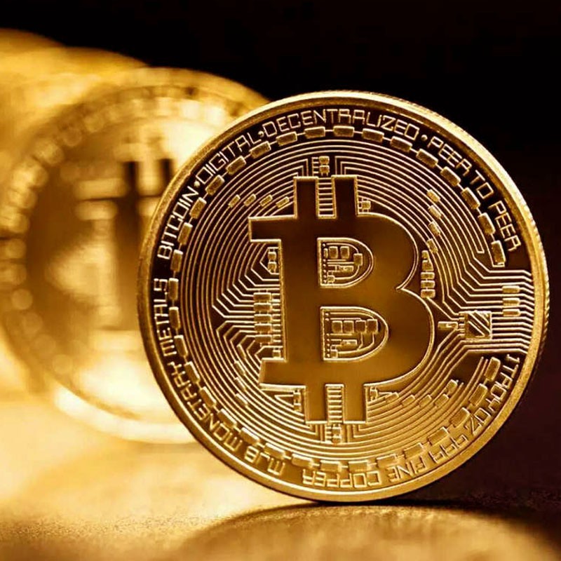 BTC Token Miner 加密货币的新比特币收藏，镀金用于收藏硬币