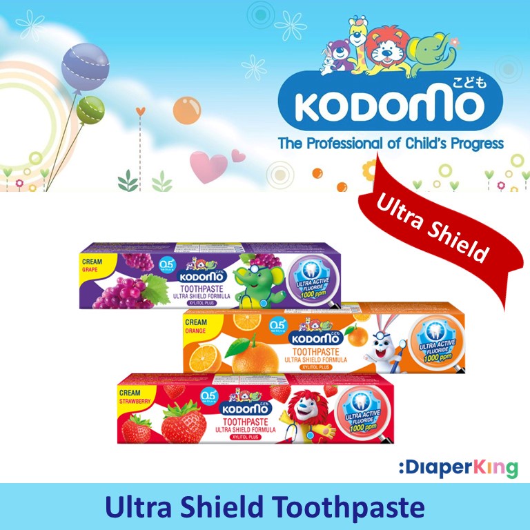 Kodomo 儿童牙膏 - 含木糖醇的 Ultra Shield 配方（40 克/65 克 - 乳霜或凝胶）