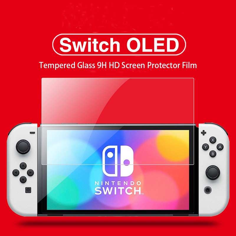 钢化玻璃 9H 高清屏幕保护膜 适用于任天堂 Switch OLED 屏幕保护膜 适用于 NS OLED 游戏配件