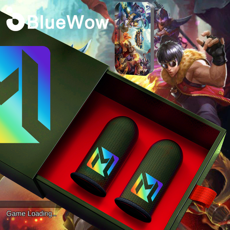 2024 BlueWow【Mobile Legends】游戏玩家防汗渐变手套手机指套触摸屏游戏手柄手机游戏 PUBG