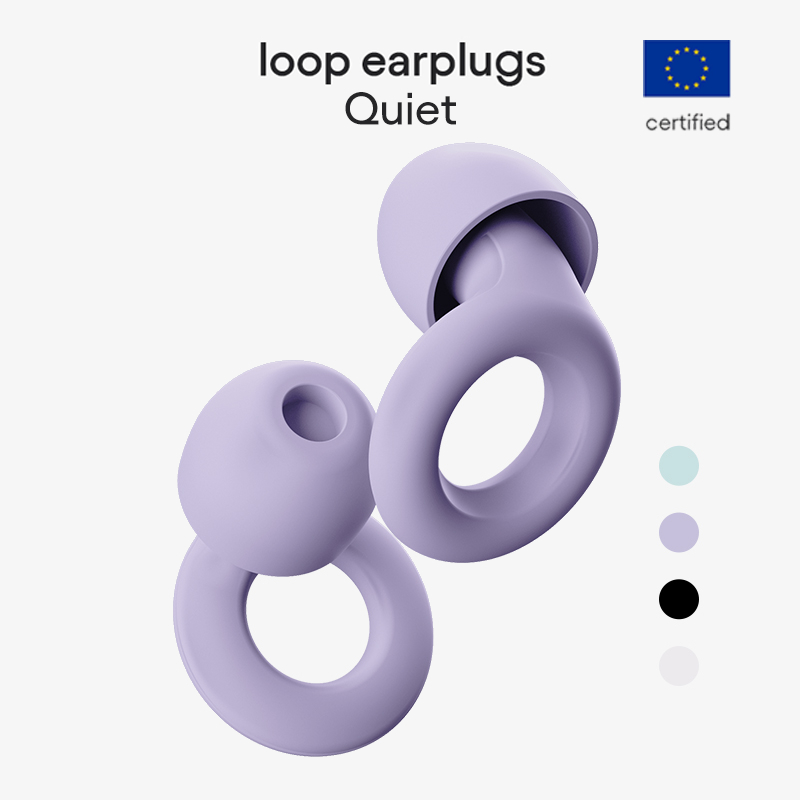 Loop Quiet - 降噪耳塞 (-24dB)，适用于睡眠、专注、学习、噪音敏感度和旅行 - 超柔软、可重复使用的听力保护 - 4 种尺寸（XS-L）