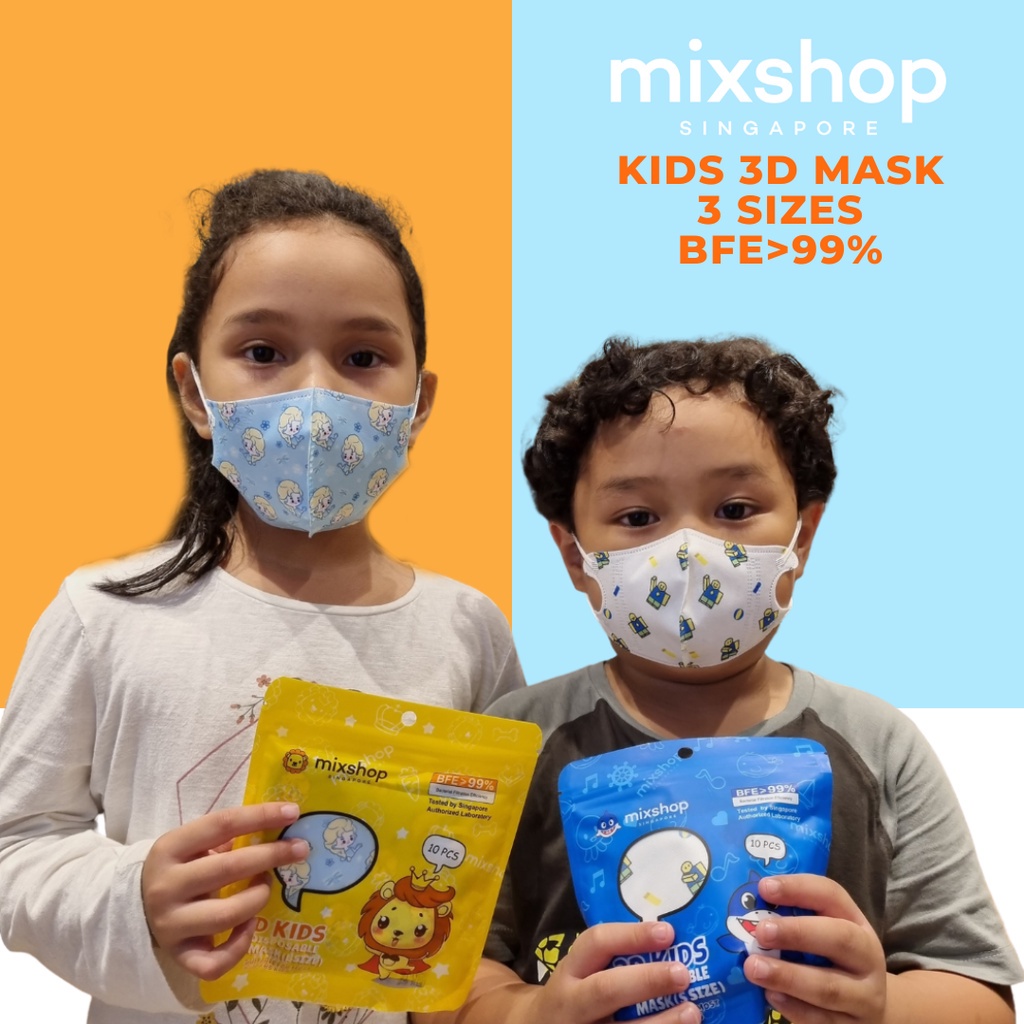 mixshop Kids 3D 面罩（3 种尺寸可选），BFE>99.9%