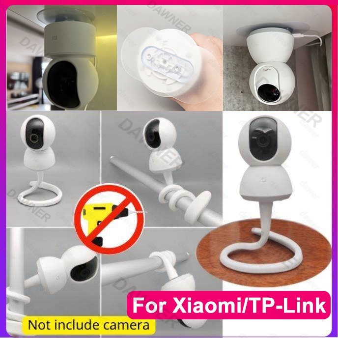 适用于小米 TP-Link Tapo 摄像机闭路电视支架免打孔壁挂式无需钻孔可调节支架三脚架