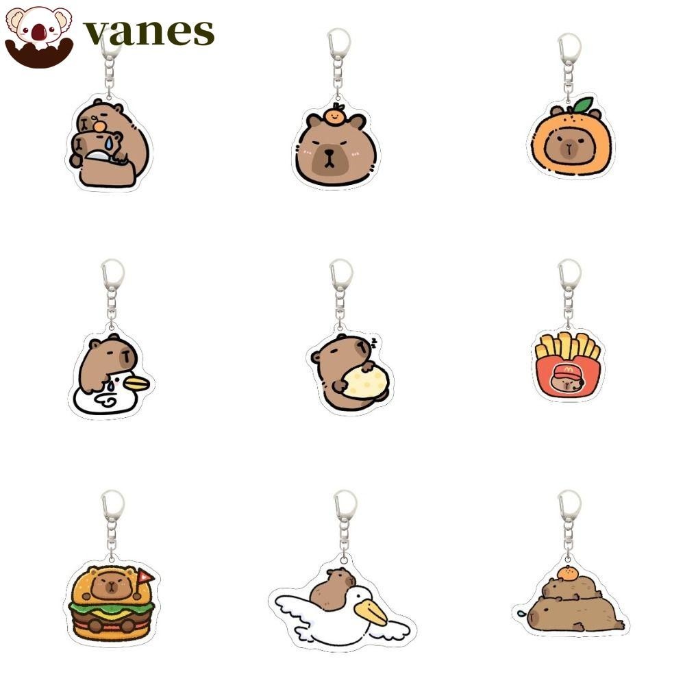 VANES Capybara 亚克力钥匙扣，可爱 Capybara Capibara 包悬挂，生日礼物有趣的小狗亚克力 Kapibara 吊坠背包装饰