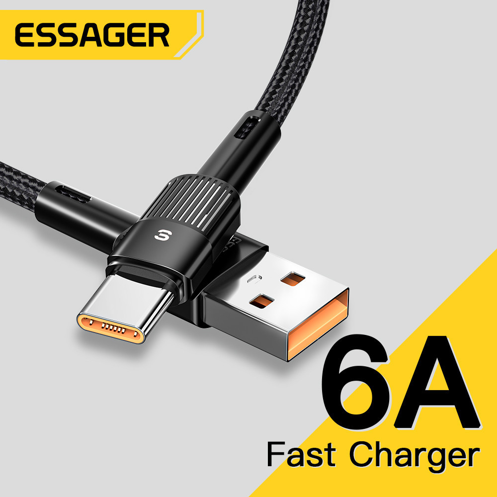 Essager 6A 66W USB C 线 适用于三星快充充电器数据线