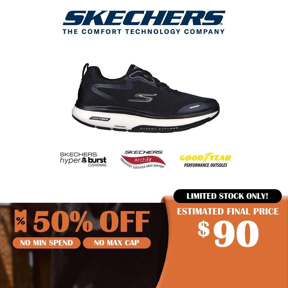 Skechers 网上独家男士 GOwalk Workout Walker Keep Up 步行鞋 - 216451-BKW Live_50