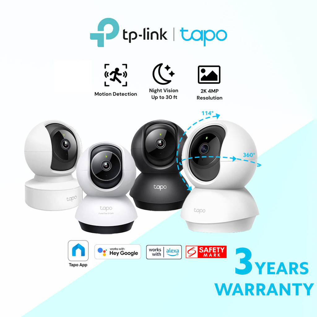 [新加坡第一] TP-Link Tapo 360 WIFI 2K QHD AI 家庭安全网络摄像机 TC70/TC71/TC72/C210/C211/C212