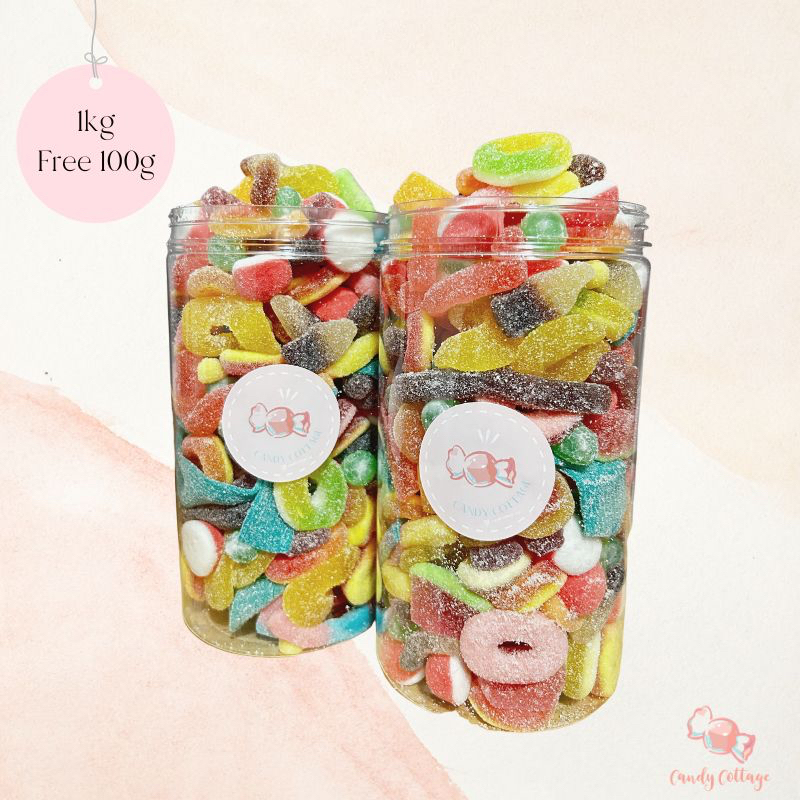 Candy Cottage 550G/1.1KG 软糖瓶 - 混合搭配各种软糖 酸软糖和糖果 生日礼物 门礼物