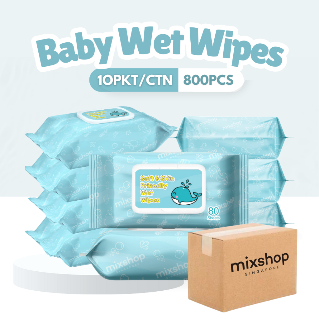 mixshop 婴儿湿巾，每箱 10 包，共 800 张，新加坡现货