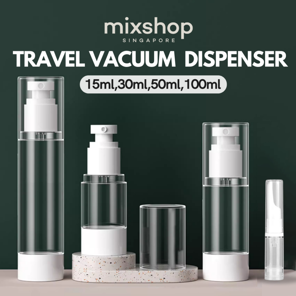 mixshop 旅行真空分配器、可补充液体、喷雾、泵、眼霜瓶、香水雾化器