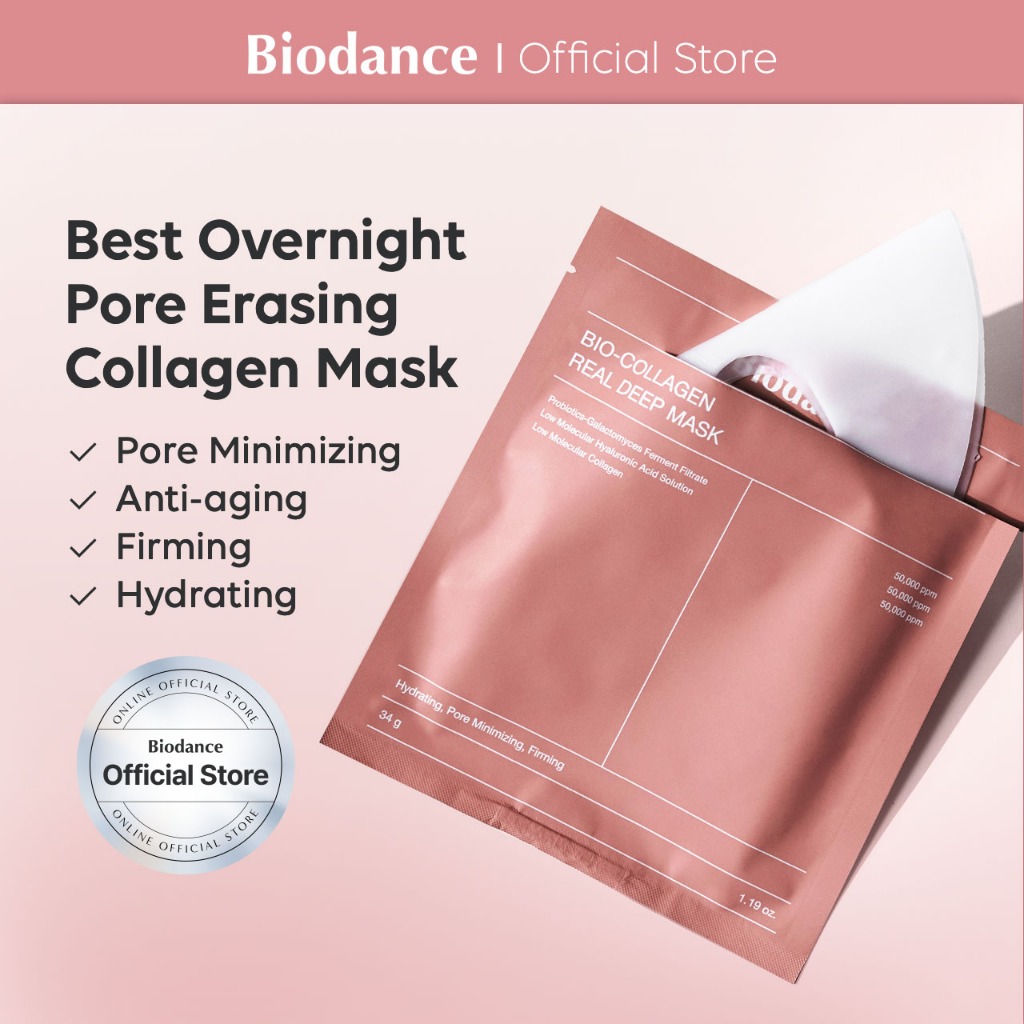 Biodance 生物胶原真正深层面膜、夜间面膜、毛孔清除面膜、水凝胶面膜、毛孔紧致、保湿、低分子胶原蛋白面膜