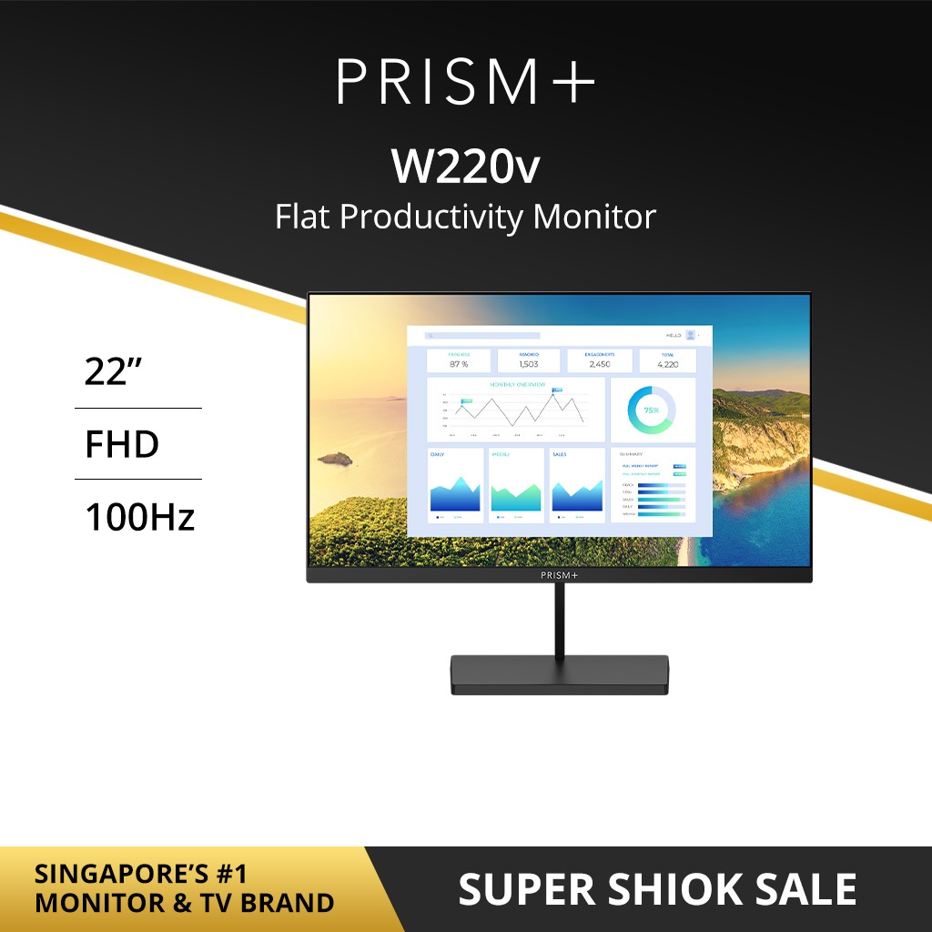 棱镜+ W220v | 21.5“ 100Hz 生产力显示器 游戏显示器 [1920 x 1080]
